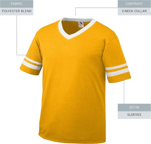 Augusta Sportswear Men's Medium Augusta Sleeve Stripe Jersey, Gold/White in Saudi Arabia