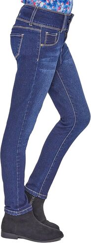 YMI Jeans Girls 3 Button Essential Skinny Jeans with Faux Front Pockets, Midnight Sky Blue Rips, 10 in Saudi Arabia