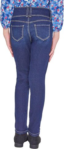 YMI Jeans Girls 3 Button Essential Skinny Jeans with Faux Front Pockets, Midnight Sky Blue Rips, 10 in Saudi Arabia