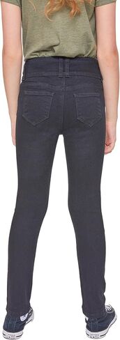 YMI Jeans Girls 3 Button Essential Skinny Jeans with Faux Front Pockets, Midnight Sky Blue Rips, 10 in Saudi Arabia