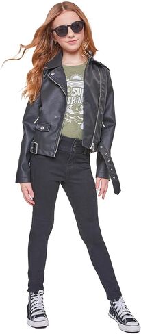 YMI Jeans Girls 3 Button Essential Skinny Jeans with Faux Front Pockets, Midnight Sky Blue Rips, 10 in Saudi Arabia
