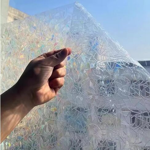 Window Privacy Film Decorative Stained Glass Window Film Sunscreen Glass Adsorption Film Suitable for Tenants Electrostatic Adsorption Frosted Stickers for Home Doors (RainbowYXJ, 23.6 * 78.7inch) in Saudi Arabia