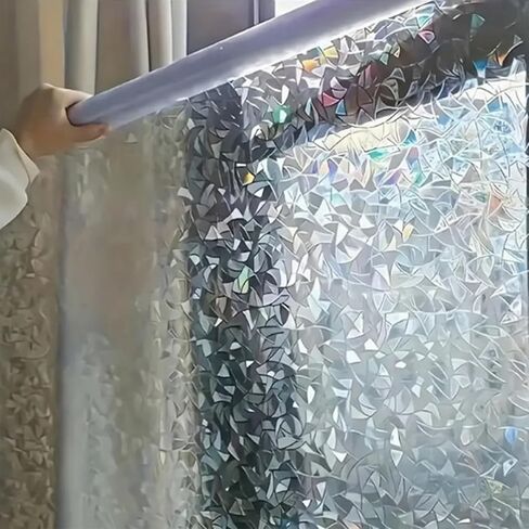 Window Privacy Film Decorative Stained Glass Window Film Sunscreen Glass Adsorption Film Suitable for Tenants Electrostatic Adsorption Frosted Stickers for Home Doors (RainbowYXJ, 23.6 * 78.7inch) in Saudi Arabia