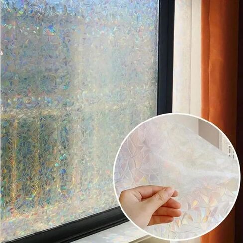 Window Privacy Film Decorative Stained Glass Window Film Sunscreen Glass Adsorption Film Suitable for Tenants Electrostatic Adsorption Frosted Stickers for Home Doors (RainbowYXJ, 23.6 * 78.7inch) in Saudi Arabia