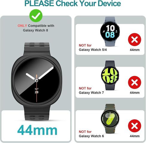 [6+6 Pack] for Samsung Galaxy Watch 7 40mm Screen Protector Case, Scratch Resistant Anti-Fog Tempered Glass Film and Hard PC Protective Bumper Compatible with Galaxy Watch 7 40mm Accessories in Saudi Arabia