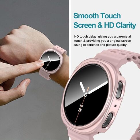 [6+6 Pack] for Samsung Galaxy Watch 7 40mm Screen Protector Case, Scratch Resistant Anti-Fog Tempered Glass Film and Hard PC Protective Bumper Compatible with Galaxy Watch 7 40mm Accessories in Saudi Arabia