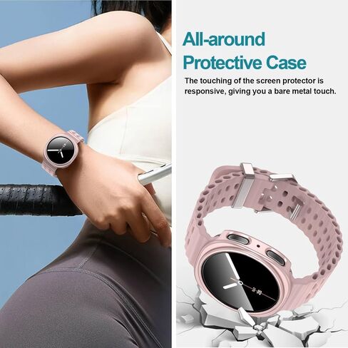 [6+6 Pack] for Samsung Galaxy Watch 7 40mm Screen Protector Case, Scratch Resistant Anti-Fog Tempered Glass Film and Hard PC Protective Bumper Compatible with Galaxy Watch 7 40mm Accessories in Saudi Arabia