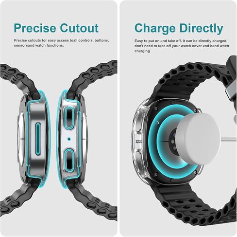[6+6 Pack] for Samsung Galaxy Watch 7 40mm Screen Protector Case, Scratch Resistant Anti-Fog Tempered Glass Film and Hard PC Protective Bumper Compatible with Galaxy Watch 7 40mm Accessories in Saudi Arabia