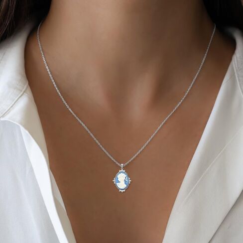 925 sterling Silver CZ Closit Cameo Prendant (L- 1.38 بوصة ، W- 0.99 بوصة) in Saudi Arabia