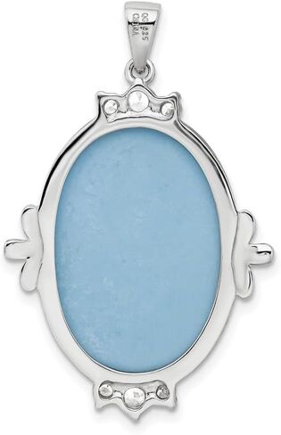 925 sterling Silver CZ Closit Cameo Prendant (L- 1.38 بوصة ، W- 0.99 بوصة) in Saudi Arabia