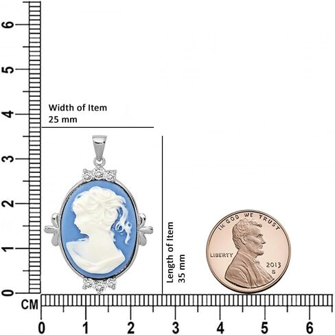 925 sterling Silver CZ Closit Cameo Prendant (L- 1.38 بوصة ، W- 0.99 بوصة) in Saudi Arabia