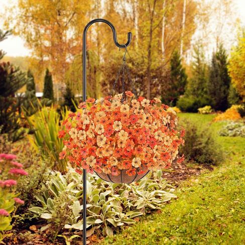 زهور اصطناعية معلقة في سلة، زهور صناعية معلقة للديكور الداخلي في الهواء الطلق، سلال معلقة مقاومة للأشعة فوق البنفسجية مع زهور وهمية لتزيين سطح الفناء والحديقة والشرفة in Kuwait