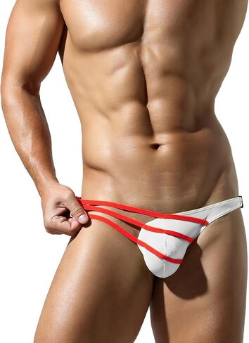 Seaur Mens Thongs jockstrap ممتدة G-String الرياضية اللياقة البدنية منخفضة الارتفاع ملخصات داخلية in Saudi Arabia