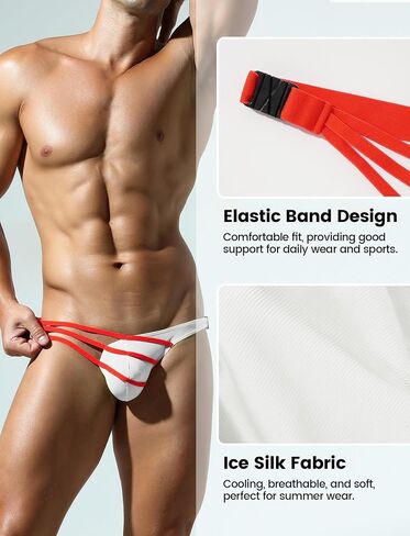 Seaur Mens Thongs jockstrap ممتدة G-String الرياضية اللياقة البدنية منخفضة الارتفاع ملخصات داخلية in Saudi Arabia