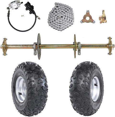 1 "× 32" مجموعة محور حية مع 145/70-6 عجلات إطارات حافة واسطوانة فرامل ضرس السلسلة ل GO KART Quad Trike Golf Carts in Kuwait