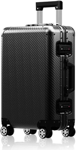 24 Inch Full Aluminum Body Luggage, All Aluminum Suitcase 24 Inch, Aluminium Luggage Weaving Texture Surface Metal Hard Shell Body Large Suitcase with TSA Locks (Gun Metal, 24 inches) in Saudi Arabia