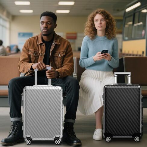 24 Inch Full Aluminum Body Luggage, All Aluminum Suitcase 24 Inch, Aluminium Luggage Weaving Texture Surface Metal Hard Shell Body Large Suitcase with TSA Locks (Gun Metal, 24 inches) in Saudi Arabia