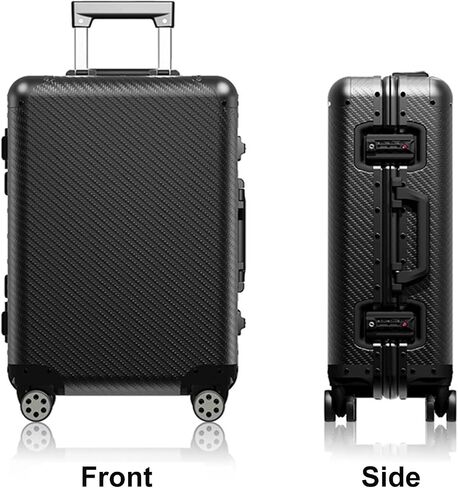 24 Inch Full Aluminum Body Luggage, All Aluminum Suitcase 24 Inch, Aluminium Luggage Weaving Texture Surface Metal Hard Shell Body Large Suitcase with TSA Locks (Gun Metal, 24 inches) in Saudi Arabia