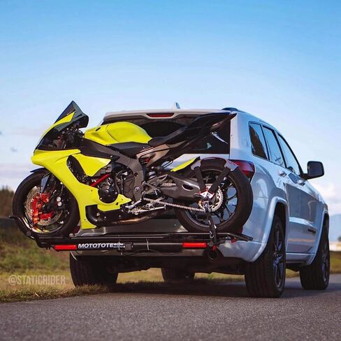 MotoTote Sport - Trusted Motorcycle Hitch Carrier (600 lbs. Capacity) with Zero Wobble Hitch Mount & Ramp, Fits Wide Size Tires in Saudi Arabia