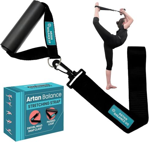Stretching Strap with 8 Loops - Non-Elastic 71'' Leg Stretching Strap- Flexibility Strap with Padded Handles - Ideal for Gymnastics, Yoga, Stretching and Physical Therapy in Kuwait