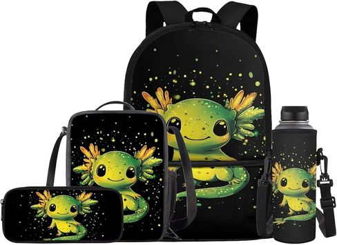 JEOCODY Kids Bookbag Camo Hunting Deer Backpack and Lunch Box Set, Boys Girls American Flag School Bag Water Bottle Holder and Pencil Pouch Girls Daypack Back to School Accessories in Saudi Arabia