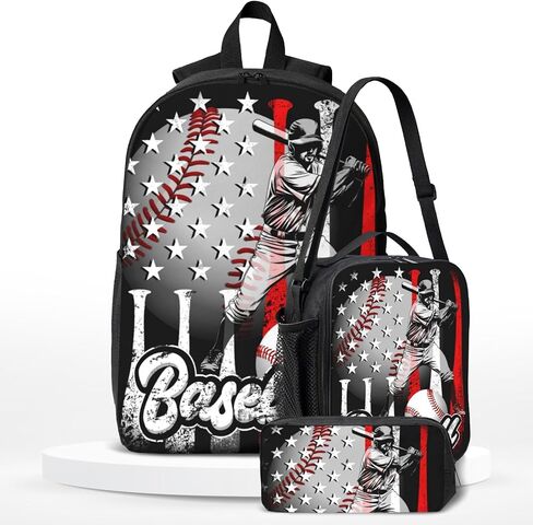 حقيبة الظهر للمدرسة الأولاد Cool Skull Game Poys Backpack مع صندوق الغداء وحقائب القلم الرصاص مجموعة للأطفال المراهقين المراهقين الابتدائي ، حقيبة سفر في Bookpag Daypack سن 6-18 in Kuwait