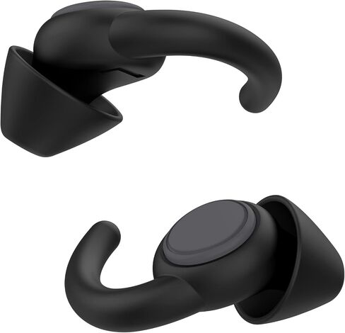 Afflatus Ear Plugs for Sleeping Noise Cancelling, 2 Pairs (S+L) Comfortable Reusable Noise Reduction Ear Plugs, Earplugs for Sleep, Snoring (Pure Black) in Saudi Arabia