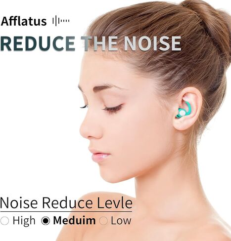 Afflatus Ear Plugs for Sleeping Noise Cancelling, 2 Pairs (S+L) Comfortable Reusable Noise Reduction Ear Plugs, Earplugs for Sleep, Snoring (Pure Black) in Saudi Arabia
