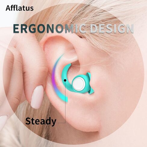 Afflatus Ear Plugs for Sleeping Noise Cancelling, 2 Pairs (S+L) Comfortable Reusable Noise Reduction Ear Plugs, Earplugs for Sleep, Snoring (Pure Black) in Saudi Arabia