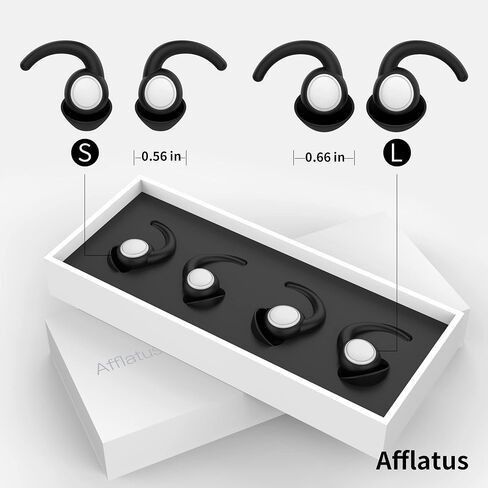 Afflatus Ear Plugs for Sleeping Noise Cancelling, 2 Pairs (S+L) Comfortable Reusable Noise Reduction Ear Plugs, Earplugs for Sleep, Snoring (Pure Black) in Saudi Arabia