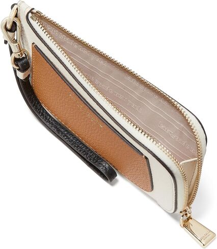 Kate Spade New York Women's Ava Colorblocked Pebbled Leather Coin Card Case Wristlet, Parchment Multi, Carry-On 20-Inch in Kuwait