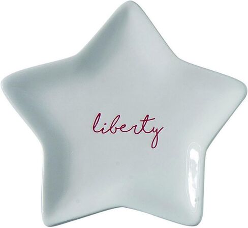 Transpac Simple Americana Red White Blue Star Plate مجموعة من لوحات عشاء مزخرفة 3-6.5 بوصة ، غسالة الصحون آمنة ، ديكور للزحف الوطني متعدد الألوان in Saudi Arabia