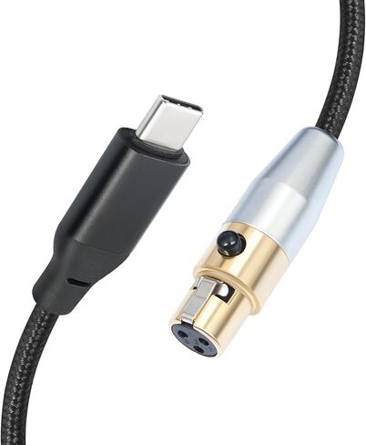كابل سماعة رأس ستيريو بديل 3FT USB C إلى 3Pin Mini XLR أنثى، كابل استبدال HiFi 32Bit/384Khz/SNR 120DB لسماعات AKG K240/K240MK II / K702 / K271s /K182/K175/K181/K371/Q701 in Kuwait