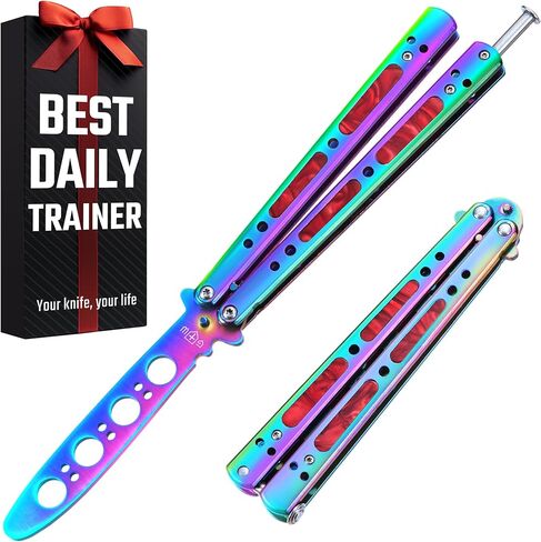 Grand Way ButterflyTrainer - سكاكين Balisong الجديدة لعام 2025 - تدرب على سكاكين Balisong غير الحقيقية - ليست شفرة حادة مملة خدعة تدريب CSGO - Navaja Mariposa - هدايا للرجال والأولاد والبنات K-06 N in Kuwait