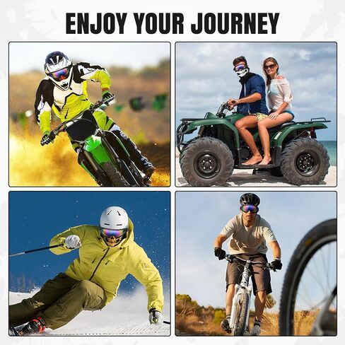 LKV 13Pcs Motorcycle Gear Set - Motorcycle Goggles 5 Pairs Dirt Bike ATV Ski Riding Goggles UV Protection Dustproof Windproof with 8 Skull Face Cover Mask for Men Women in Saudi Arabia