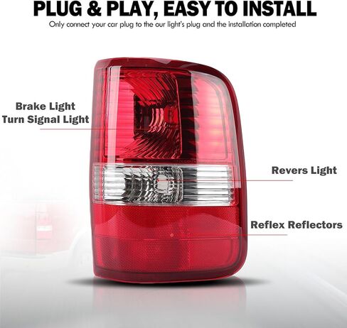 ضوء الذيل متوافق مع Ford F150 2004-2008 يستبدل جانب السائق الأيسر FO2800182 5L3Z13405CA 6L3Z13405BA BRAKE BRAKE RENTRENT RUNDREAR LIGHT (بدون لمبة) in Kuwait