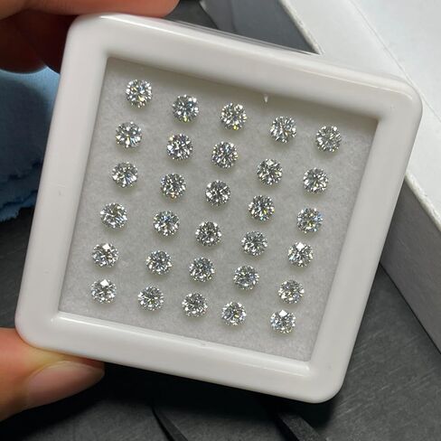 LOTUSMAPLE 0.003-3.0Ct(0.8mm to 9.1mm) loose lab diamond small melee stone carat diamond color DE clarity VVS SI 3EX shape round brilliant cut CVD HPHT test positive for ring necklace bracelet earring in Saudi Arabia