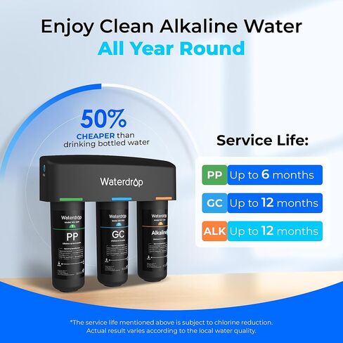 فلتر مياه تحت الحوض من Waterdrop WD-10GC، بديل لنظام تصفية المياه تحت الحوض من Waterdrop TSA & TSB & TSB CM 3 مراحل in Saudi Arabia