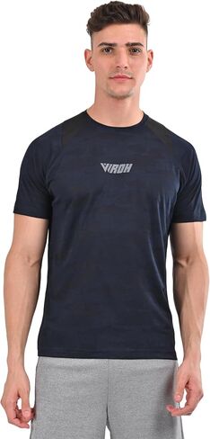 VIROH Men’s PowerMove Quick-Dry Camo Tee, Lightweight Moisture-Wicking Activewear, Short Sleeve T-Shirt in Saudi Arabia
