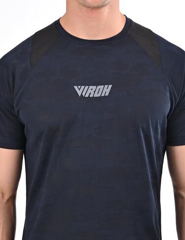VIROH Men’s PowerMove Quick-Dry Camo Tee, Lightweight Moisture-Wicking Activewear, Short Sleeve T-Shirt in Saudi Arabia