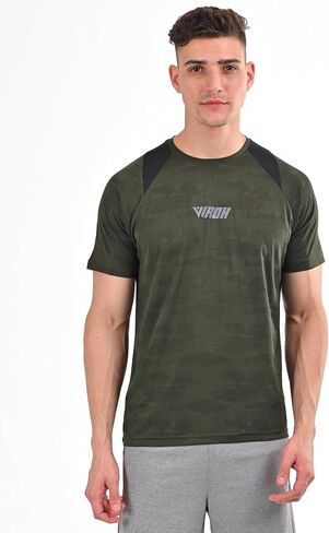 VIROH Men’s PowerMove Quick-Dry Camo Tee, Lightweight Moisture-Wicking Activewear, Short Sleeve T-Shirt in Saudi Arabia