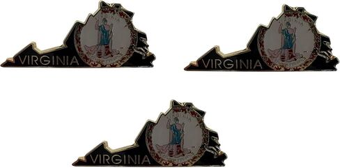 Pack of 3 State Map Shaped Lapel Pins; Three Tie Pin Badges in Kuwait