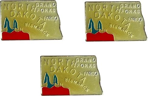Pack of 3 State Map Shaped Lapel Pins; Three Tie Pin Badges in Kuwait