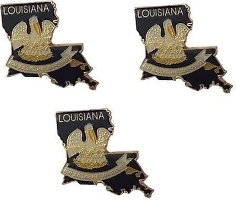 Pack of 3 State Map Shaped Lapel Pins; Three Tie Pin Badges in Kuwait