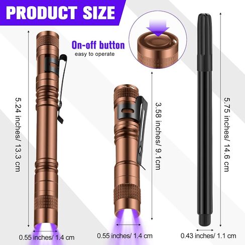 Tegeme 8 Pcs UV Pen Light Set 4 Invisible Ink Pen 4 Mini UV Flashlights Blacklight Pen Spy Marker Disappearing Ink Pen Portable Black Light for Kids Gift Secret Message Escape Room Party Favors in Kuwait