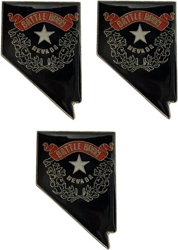 Pack of 3 State Map Shaped Lapel Pins; Three Tie Pin Badges in Kuwait