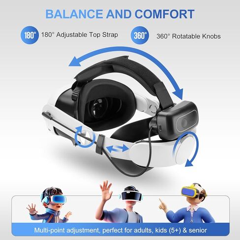 حزام رأس مريح من G-STORY قابل للتعديل متوافق مع ملحقات Vision Pro VR، حزام النخبة لاستبدال سماعة الرأس Vision Pro، يقلل من إجهاد الوجه، وسادة ناعمة خفيفة الوزن لـ Apple VR in Kuwait
