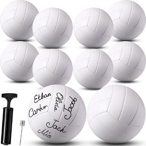Jexine 6 Pcs All White Volleyball Ball Blank Official Size 5 Volleyball Ball Christian Charity Donation Plain White Volleyball Ball with Needle Pump for Autographs Awards Sign Painting Coaches Gift in Kuwait