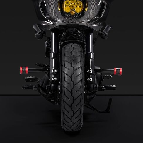 Advanblack Protek Front Performance Crash Bar Frame Sliders for M8 Harley Low Rider/S/ST, Street Bob, Fatbob, Sport Glide, Softail Standard (Red Anodized CNC with Carbon Inlay Slider) in Kuwait