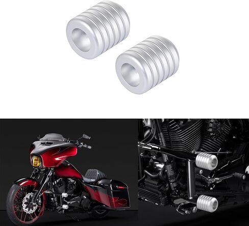 Advanblack Motorcycle Frame Sliders Machined CNC Alumium Crash Bar Slider Fit All Flat Out & Highway 1 1/4" Crash Bar Saddlebags Guards (Silver) in Kuwait